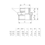 RÉZ MENETES KÖZCSAVAR SZŰKITŐ (245G) KK  5/4"-1" (1/2)