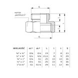 RÉZ MENETES SZŰKÍTŐ (246G) BK  1" -3/4" (1/5/200)