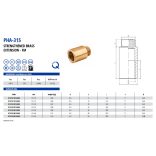 ERŐSÍTETT CSAPHOSSZABBITÓ 1/2"-20MM RÉZ (1/10/400)