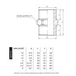 RÉZ MENETES KÖZCSAVAR (280G) KK  3/8" (1/10/600)