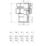 S.RÉZ KB. HOLLANDI, EGYENES, KÓNUSZOS, GUMI O-GYŰRŰVEL 1/2" (1/10)