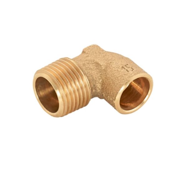 RÉZ KÖNYÖK (4092G) 15-1/2"  90° KM. FORRASZTHATÓ