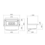 Falikút ROZSDAMENTES, leeresztő szeleppel túlfolyó nélkül