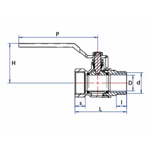 PREMIUM GRAND GOLYÓSCSAP 30BAR LAPÁTKARRAL 3/4", KB FIX (1/10/80)