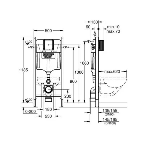 GROHE RAPID FALSIK ALATTI WC TARTÁLY 38840000