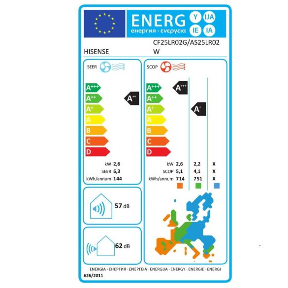 HISENSE HI-SMART 2,6 KW SPLIT OLDALFALI KLÍMA SZETT (CF25LR02G+AS25LR02W)