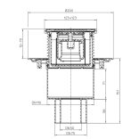 HL 310 Padlólefolyó függőleges kifolyóval, bűzzárral 115x115mm
