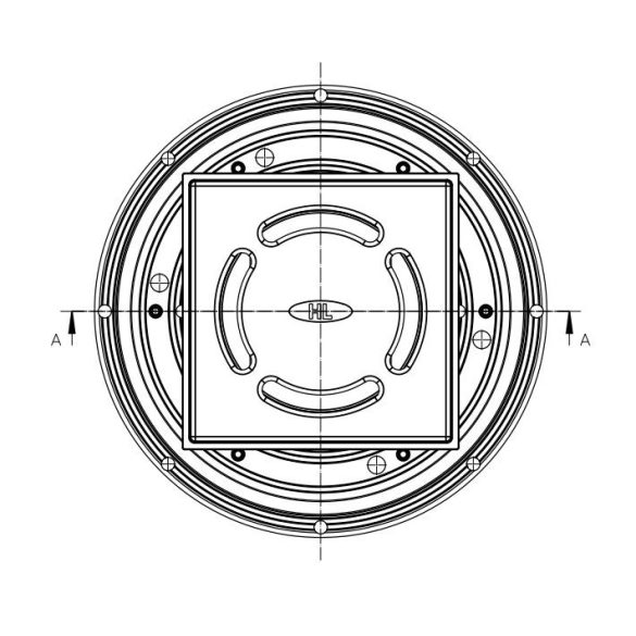 HL 310 Padlólefolyó függőleges kifolyóval, bűzzárral 115x115mm