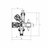 KOMBI SAROKSZELEP 1/2" x 3/4" x M10 MINI DESIGN (1/50)