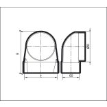 90° függőleges átmeneti idom 204/60 - 100mm (1/24)