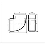 90° vízszintes könyök - PVC lapos légcsatornához 204/60 (1/16)