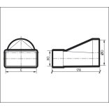 Egyenes átalakító idom 204/60 - 125mm (1/14)