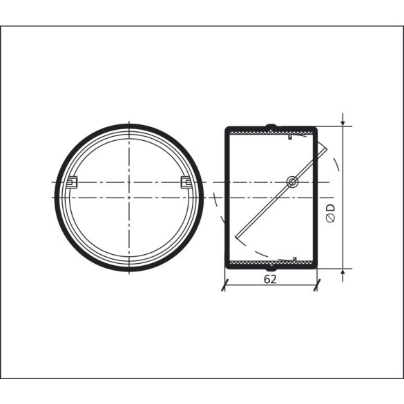 Toldó VISSZACSAPÓVAL- PVC légcsatornához  ?100 (1/24)