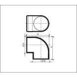 90° könyök - PVC légcsatornához ?100 (1/32)