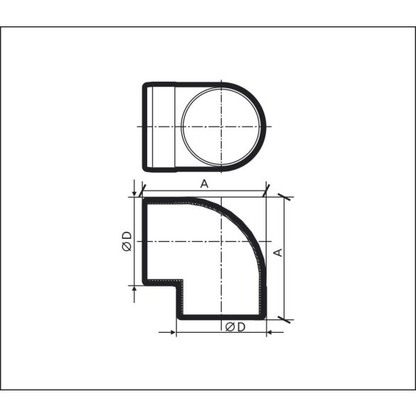 90° könyök - PVC légcsatornához ?125 (1/18)
