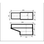 Egyenes átalakító idom 204/60 - 110/55mm (1/12)