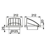Ereszelem visszacsapószeleppel fehér ?125 (1/20)