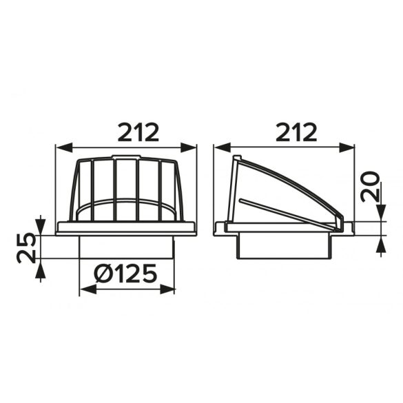 Ereszelem visszacsapószeleppel fehér ?125 (1/20)