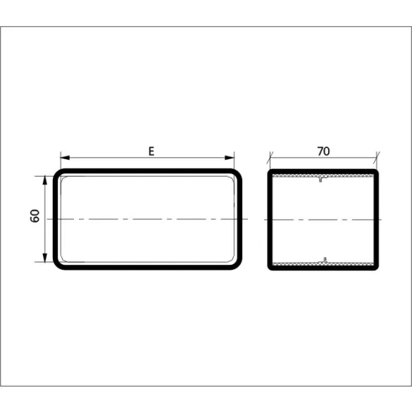 Toldó - PVC lapos légcsatornához 120/60 (1/15)