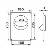 Takarólap csőcsatlakozóval 180x250mm,  ?100 (1/22)