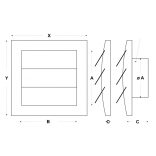 Lamellás szellőzőrács 150x150x125mm (1/30)
