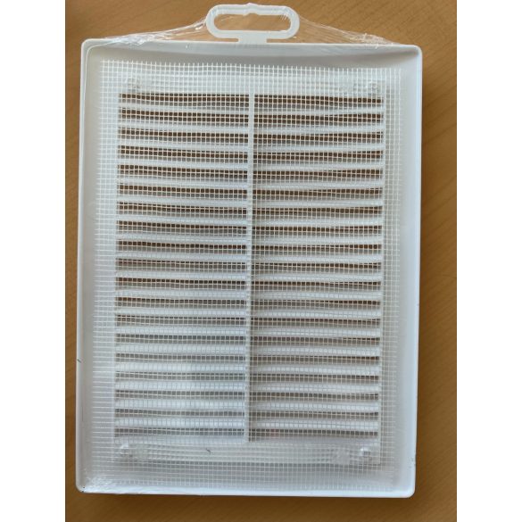 Szögletes MŰA.szellőzőrács rovarvédő hálóval 150x200mm (1/70)