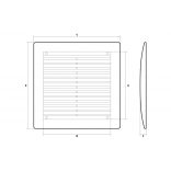 Szögletes MŰA.szellőzőrács rovarvédő hálóval 340x340mm (1/25)