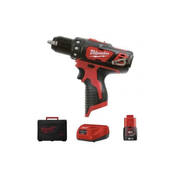 Milwaukee M12BDD-201C akkus fúró-csavarozó, kofferben, 1db 2Ah akkuval, töltővel