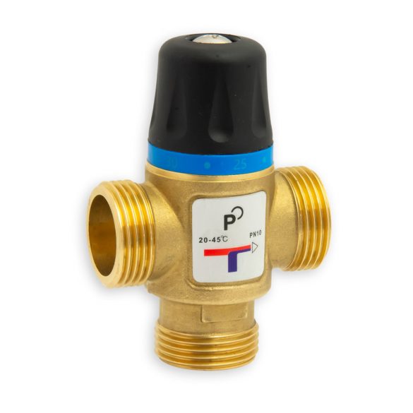 Termosztatikus keverőszelep 1"km, 20-45C, kvs-2,5m3