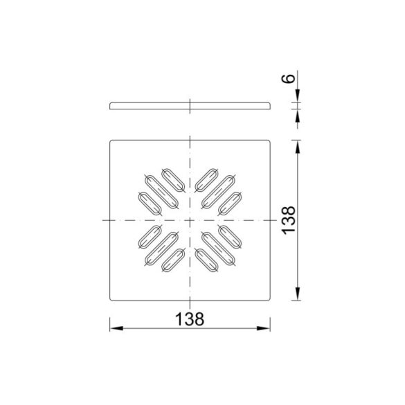 FEDRÁCS 150X150MM SAVÁLLÓ V=2MM (STY-505-1)