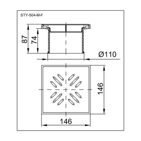 MAGASITOTT PADLÓRÁCS SZÜRŐBETÉTES FEHÉR (STY-504-M-F)