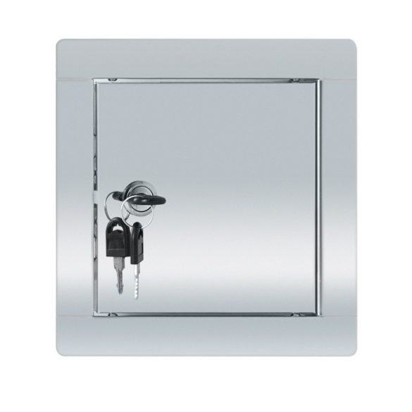 INOX szervízajtó 150x150mm KULCSOS ZÁRRAL VORTZ (csempeajtó, ellenőrző ablak, revíziós ajtó)