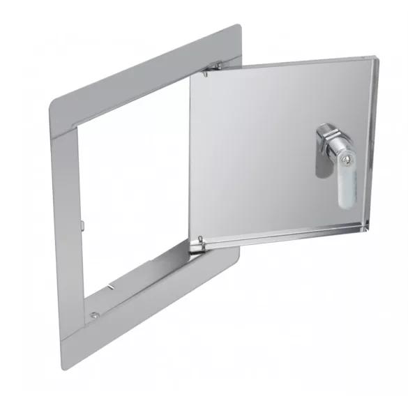 FÉM szervízajtó 150x200mm fehér KULCSOS ZÁRRAL VORTZ