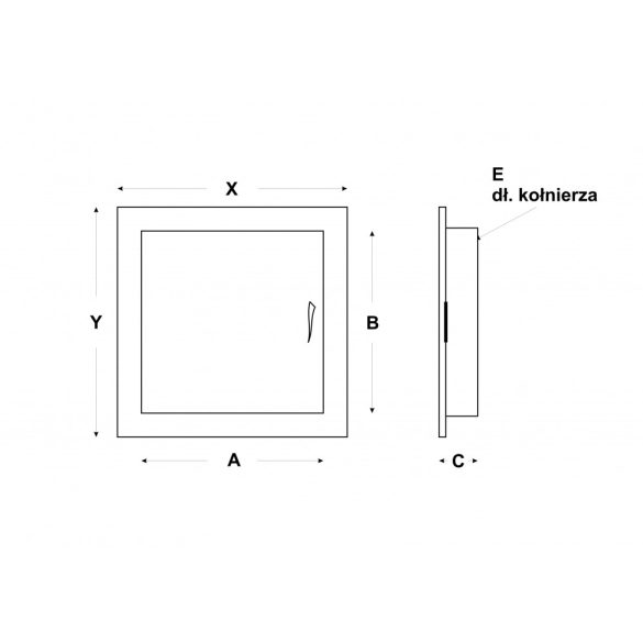 FÉM szervízajtó 200x200mm fehér VORTZ