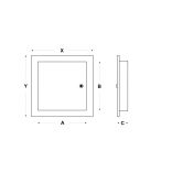FÉM szervízajtó 400x500mm fehér KULCSOS ZÁRRAL VORTZ