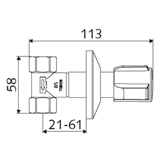 SCHELL COMFORT 1/2” csempeszelep