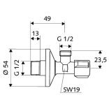 SCHELL COMFORT sarokszelep 1/2"-1/2"