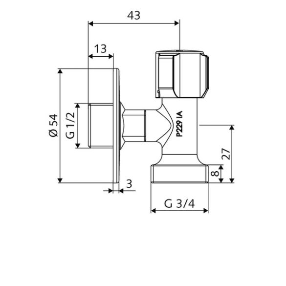 SCHELL Helytakarékos készülékcsatlakoztató szelep 1/2"-3/4"