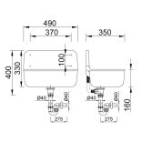 Műanyag falikút szifonnal, FEKETE