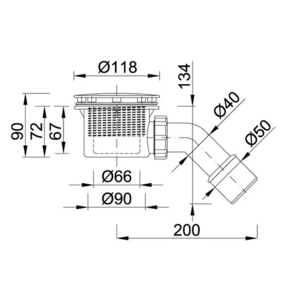 Zuhanytálca szifon 90mm króm STY-401-K