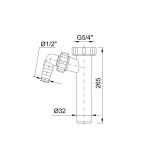 Kötőcső, mosógép csatlakozóval (32 x 260 mm)