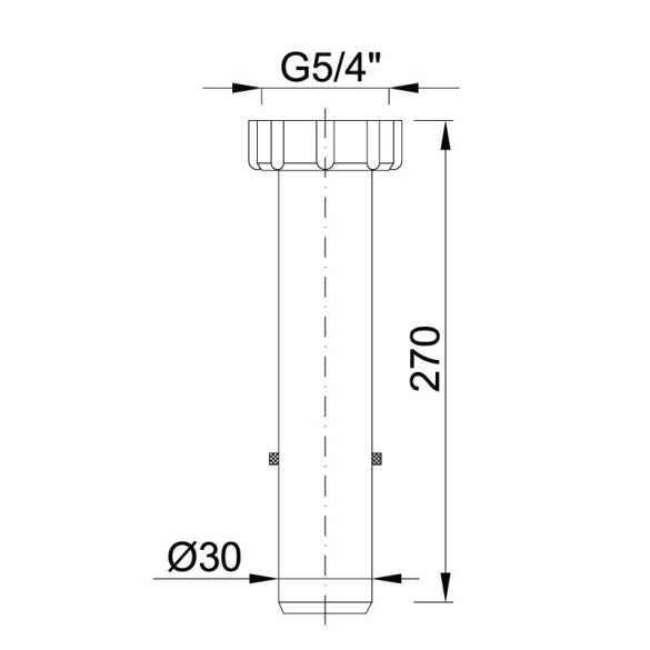 Kötőcső, sima (?32 x 270 mm)