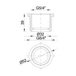 SZŰKÍTŐ SZIFONHOZ: 5/4" BELSŐ MENET - 6/4" KÜLSŐ MENET + TÖMÍTÉS
