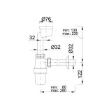 Styron piszoár szifon excenteres 32-es