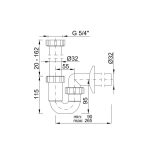 Mosdó csőszifon 32-es müa. FEKETE