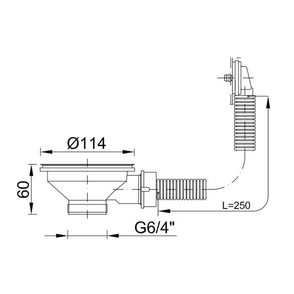 114 MM-ES LEERESZTŐSZELEP, SZÖGLETES TÚLFOLYÓVAL (STY-655)