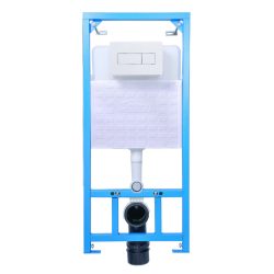   Styron falsík alatti wc tartály, fehér szögletes nyomólappal