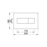 Styron falsík alatti wc tartály, fehér szögletes nyomólappal
