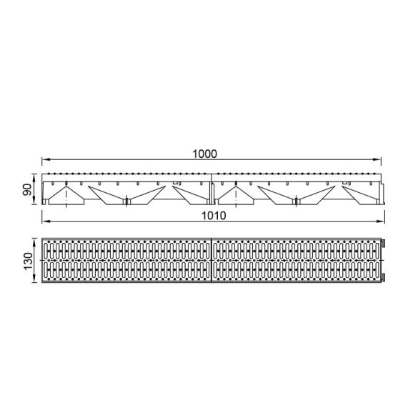 Kültéri folyóka 1m-es műanyag fedráccsal
