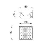 Kültéri folyóka T-idom, STY-900-hoz, műanyag